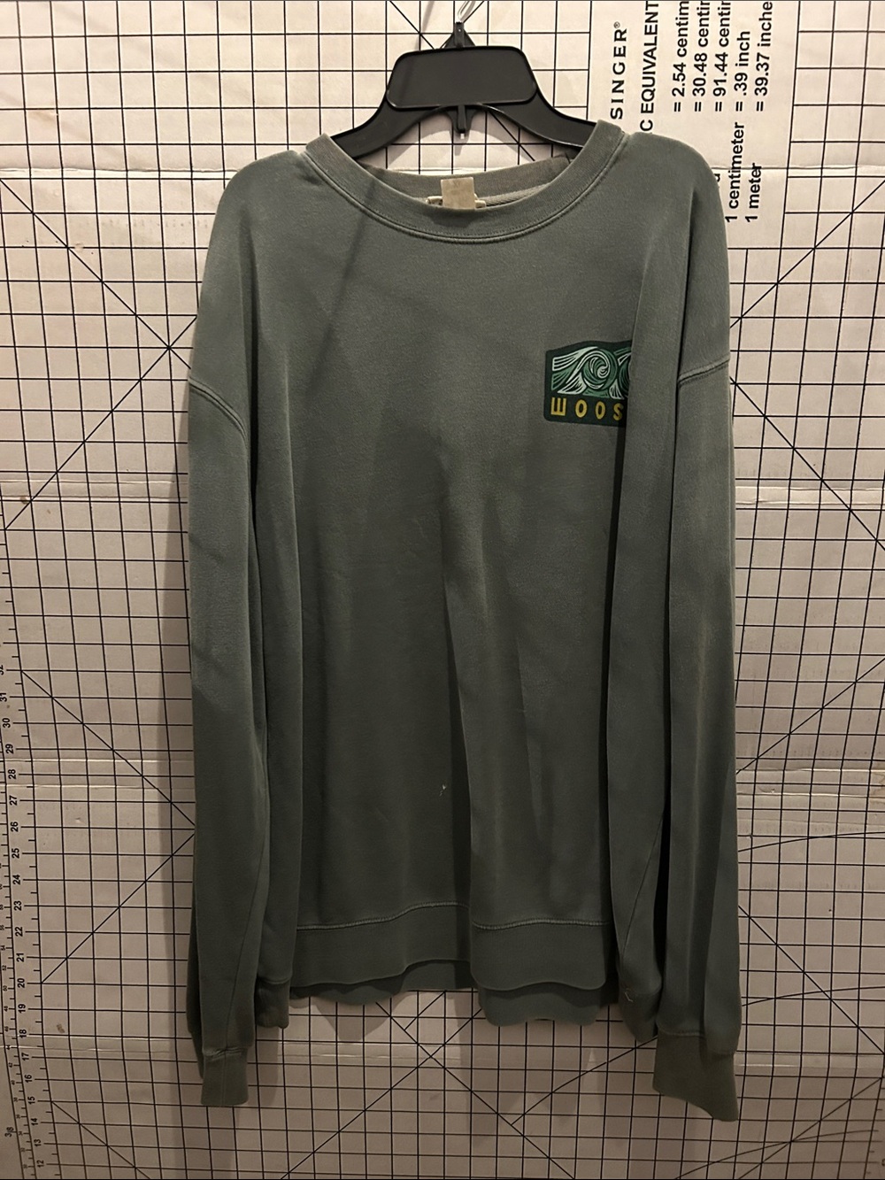 Woosah Green Graphic Logo Crewneck Sweatshirt